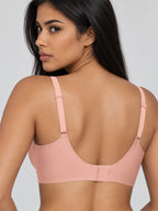 Holy Boxr JellyFit® bra in baby pink, back view showing adjustable straps and hook-and-eye fastening